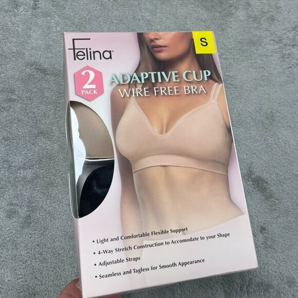 Felina Wire Free Adaptive Cup Bra 2 Pack Light Support S d0127 - Picture 1 of 5